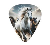 Desert-Sand-Storm-Wild-Horse 12 Pack Guitar Picks With 3 Thicknesses And Storage Box, Abs Plectrums For Electric Bass Guitar Players