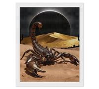 Desert Scorpion Eclipse 5D Diamond Art Kits for Adults Personalized Large Diamond Art DIY Full Drill Diamonds Dot Crystal Rhinestone Diamonds Painting Round Gem Art Kit for Home Wall Decor 16x20