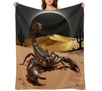 Desert Scorpion Eclipse Flannel Throw Blanket Super Soft Lightweight Throw Blanket Fuzzy Comfy Flannel Blankets Warm Plush Throw Blankets for Couch Sofa Bed 40"x50"