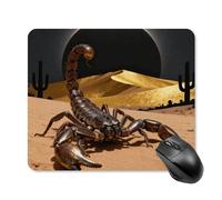 Desert Scorpion Eclipse Mouse Pad Cute Square Mouse Mat Leather Non-Slip Rubber Base Mousepad Waterproof Computer Mouses Pad for Laptop Wireless Mouses Keyboard Home Office 25 * 30cm