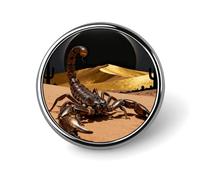 Desert Scorpion Eclipse Round Lapel Pins for Men Women Metal Button Pin Fashion Personalized Brooch Pins for Men Suits Cute Brooch Badge for Backpack Clothing Hat Bag Decoration