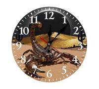 Desert Scorpion Eclipse Wall Clock for Bedroom, Operated Clocks with Arabic Numerals, Round Silent Non-Ticking Clock for Kitchen, Bathroom, Living Room, Office Decorative Clocks with Easy Read Number