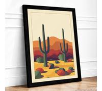 Desert Sentinels Geometric Framed Wall Art Print A3 (42×29.7cm) Black, Wall Decor for Living Room, Bedroom, Office & Home, Ready to Hang, Art Gift