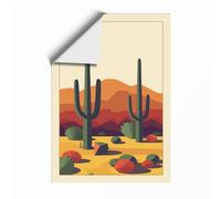 Desert Sentinels Geometric Unframed Wall Art Print A3 (42×29.7cm), Wall Decor for Living Room, Bedroom, Office & Home, Art Gift