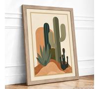 Desert Sentinels Vintage Framed Wall Art Print A4 (29.7×21cm) Oak, Wall Decor for Living Room, Bedroom, Office & Home, Ready to Hang, Art Gift