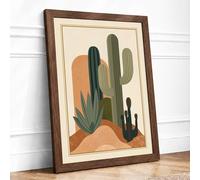 Desert Sentinels Vintage Framed Wall Art Print A4 (29.7×21cm) Walnut, Wall Decor for Living Room, Bedroom, Office & Home, Ready to Hang, Art Gift