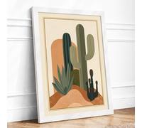 Desert Sentinels Vintage Framed Wall Art Print A4 (29.7×21cm) White, Wall Decor for Living Room, Bedroom, Office & Home, Ready to Hang, Art Gift