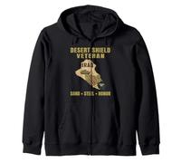 Desert Shield Veterans M1 Abrams Tank Grandpa Dad Gulf War Zip Hoodie