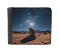 Desert Starry Sky Bifold Wallet for Men & Women,Small Wallets Secure And Durable,Front Pocket Wallet for Gift