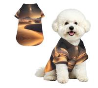 Desert Stars Pet Hawaiian Shirt - Soft Peach Skin Button-Down top, Casual Beach Style Large