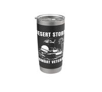 Desert Storm Veterans Day M1 Abrams AH-64 Apache Gulf War Stainless Steel Insulated Tumbler
