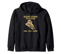 Desert Storm Veterans M1 Abrams Tank Grandpa Dad Gulf War Zip Hoodie