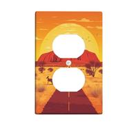 Desert Sunrise Light Switch Cover Plates/Outlet Covers, Vibrant Red Rock Landscape Wall Accents, Thermoplastic Wall Plates, Standard Size Single Duplex Outlet