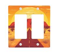 Desert Sunrise Light Switch Cover Plates/Outlet Covers, Vibrant Red Rock Landscape Wall Accents, Thermoplastic Wall Plates, Standard Size Double Rocker