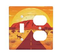 Desert Sunrise Light Switch Cover Plates/Outlet Covers, Vibrant Red Rock Landscape Wall Accents, Thermoplastic Wall Plates, Standard Size Toggle Duplex