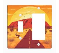 Desert Sunrise Light Switch Cover Plates/Outlet Covers, Vibrant Red Rock Landscape Wall Accents, Thermoplastic Wall Plates, Standard Size Toggle Rocker
