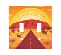 Desert Sunrise Light Switch Cover Plates/Outlet Covers, Vibrant Red Rock Landscape Wall Accents, Thermoplastic Wall Plates, Standard Size Double Toggle