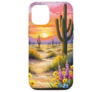 Desert Sunset Cactus Wildflower Arizona Landscape Art Case for iPhone 12/12 Pro