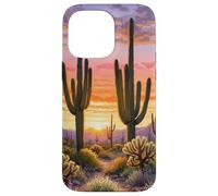 Desert Sunset Case Cactus Wildflower Arizona Landscape Art Case for iPhone 14 Pro Max