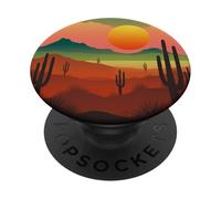 Desert Sunset Landscape - Arizona Cactus Mountains Southwest PopSockets Adhesive PopGrip