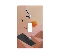 Desert Sunset Light Switch Cover Plates/Outlet Covers,Orange Brown Modern Birds for Room Decor,Thermoplastic Wall Plates,Standard Size Single Toggle