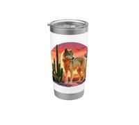 Desert Sunset Wolf Stainless Steel Insulated Tumbler