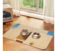 Desert Temple Pet Feeding Mat Dog Cat Eating Food Absorbent Leather Tablecloth for and Water Bowl Waterproof No Stains Quick Dry Non-Slip 23.62 * 15.75IN