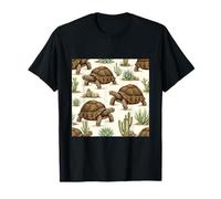 Desert Tortoise Cacti Succulent Nature Pattern T-Shirt