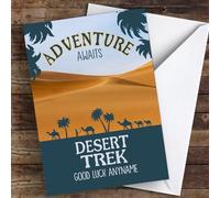 Desert Trek Adventure Awaits Good Luck Personalised Good Luck Card - Personalised Good Luck Card, Sending Luck, Custom Good Luck Card