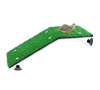 Desert Turtle - Floating Dock Ramp, Reptile Resting Terrace | Simulation Grass Climbing Ladder, Tortoise Water Tank for Amphibians or Aquatic Reptile Enrichment