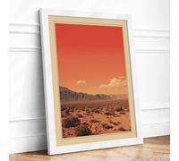 Desert Under Stars Vintage Framed Wall Art Print A3 (42×29.7cm) White, Wall Decor for Living Room, Bedroom, Office & Home, Ready to Hang, Art Gift