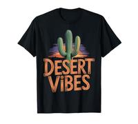 Desert Vibes Cactus Graphic, Southwestern Sunset Mood T-Shirt