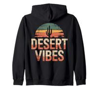 Desert Vibes Cactus Graphic, Southwestern Sunset Mood Zip Hoodie