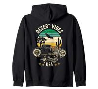 Desert Vibes Southwest USA Hotrod Retro Style Design Zip Hoodie