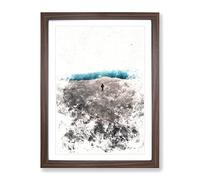 Desert Walker Watercolour Modern Framed Print | A2 Walnut Framed Wall Art | Ready to Hang | Modern Landscape Picture | Living Room Bedroom Lounge Office