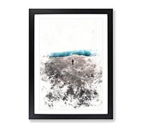 Desert Walker Watercolour Modern Framed Print | A3 Black Framed Wall Art | Ready to Hang | Modern Landscape Picture | Living Room Bedroom Lounge Office