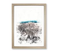 Desert Walker Watercolour Modern Framed Print | A3 Oak Framed Wall Art | Ready to Hang | Modern Landscape Picture | Living Room Bedroom Lounge Office