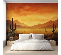 Desert Wallpaper for Living Room, Cactus Mountain Succulents Wall Mural for Bedroom, Non-Woven Photo Wallpaper Home Decor 315X215cm, Wall Decoration D22