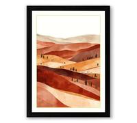 Desert Wanderers Minimalist Framed Wall Art Print A2 (59.4×42cm) Black, Wall Decor for Living Room, Bedroom, Office & Home, Ready to Hang, Art Gift