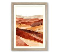 Desert Wanderers Minimalist Framed Wall Art Print A2 (59.4×42cm) Oak, Wall Decor for Living Room, Bedroom, Office & Home, Ready to Hang, Art Gift
