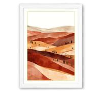 Desert Wanderers Minimalist Framed Wall Art Print A2 (59.4×42cm) White, Wall Decor for Living Room, Bedroom, Office & Home, Ready to Hang, Art Gift
