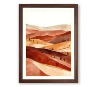 Desert Wanderers Minimalist Framed Wall Art Print A3 (42×29.7cm) Walnut, Wall Decor for Living Room, Bedroom, Office & Home, Ready to Hang, Art Gift