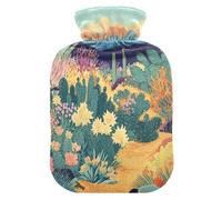 Desert with Cactus Blooming Flowers Cute hot Water Bottle with Soft Cover, 2L hot compresses for The Body for Arthritis