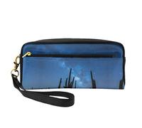 Desert with Cactus Women Cosmetic Bag Travel with Two Pockets for Daily Beauty Essentials Accessories Organizer