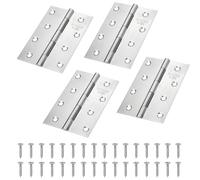 DesertBoy 4 Inch Stainless Steel Strong Butt Door Hinge 100mm Timber Door Hinge (8 Holes) Hinges for Wood with 32 Screws for Furniture Hardware Cabinet Closet Drawer (4 Pcs Thickness 1.3 MM)