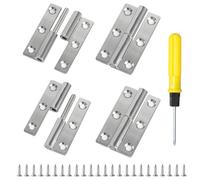 DesertBoy 4 Pcs Detachable Door Hinges, 2.5 Inch Stainless Steel Lift Off Hinge, Detachable Hinges with Screws & Screwdriver for Door, Window, Wooden Box, Cupboard (2pcs Left + 2pcs Right)
