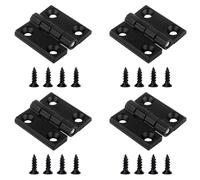 DesertBoy 4Pcs Butt Hinges, 40mm x 40mm, Timber Door Hinge, Black Door Hinges, Hinges for Wood, Folding Butt Hinges, Butt Hinges for Internal External Doors, with Screws, for Cabinet, Drawer, Window