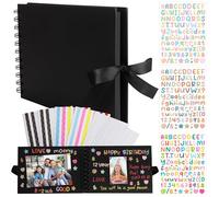 DesertBoy Scrapbook, 60 Pages/30 Sheets Scrap Book with 6 Pcs Photo Corner Stickers and 3 Pcs Alphanumeric stickers, Photo Album Scrapbook, Diy Scrap Book for Family Wedding Anniversary (21.5 x 15cm)