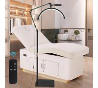 DESGNT Half Moon Lamp,Lash Light for Eyelash Extensions, 20" 36w Beauty lamp with Phone Holder,3 Color Temperature,Height Adjustable,LED Half Moon Light Floor Standing for Skincare,Tattoo,Eyebrows.