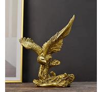 DESHINTKE Falcon Resin Ornaments Statue, Golden Eagle Sculpture Modern Home Office Figurine Decor Desktop Decoration (Golden 2)